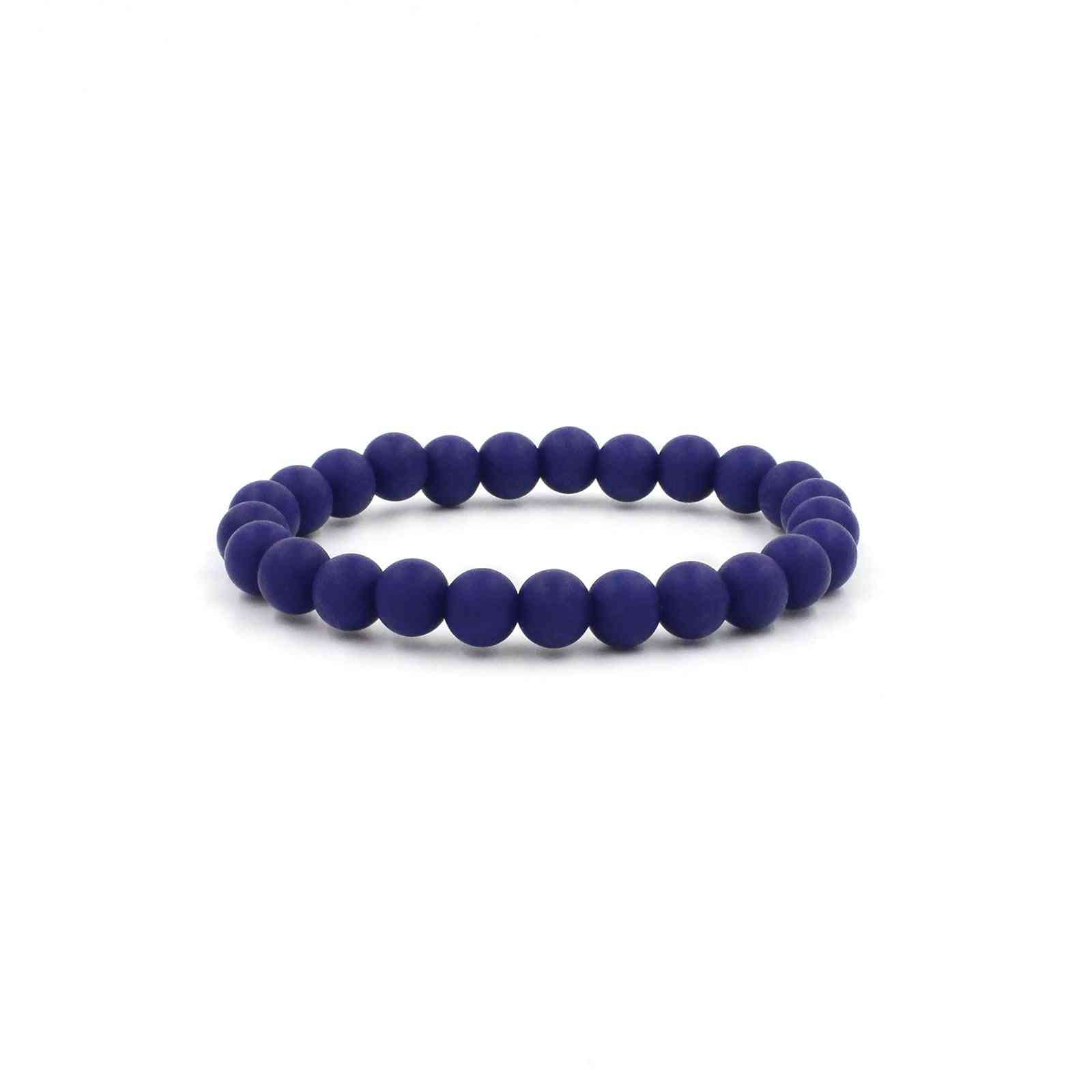Navy Blue Silicon Rubber 9mm, Bead Bracelets