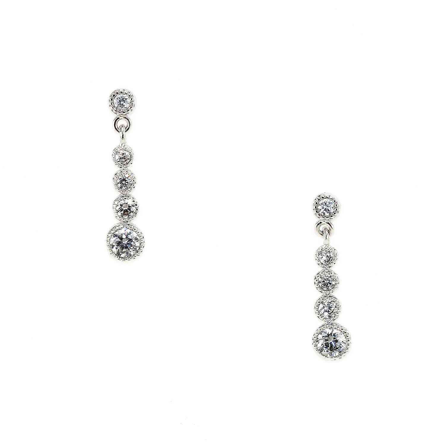 Zirconia Crystal Droplet Earrings
