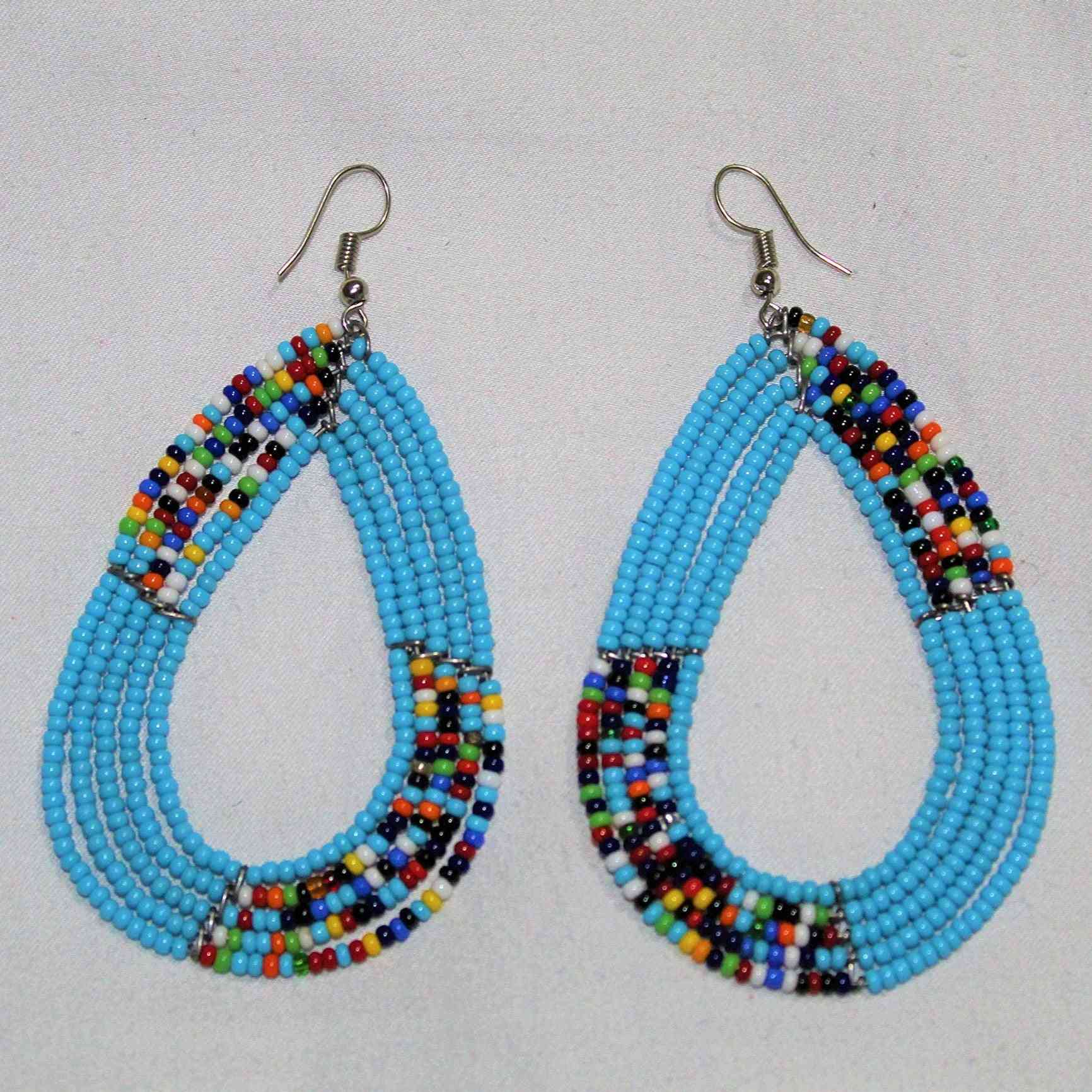 Oval Shaped, African Handcrafted Earrings