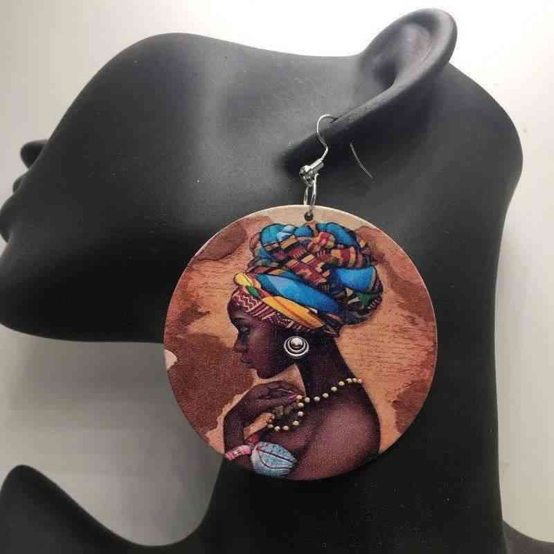 Traditional Wooden African Earrings