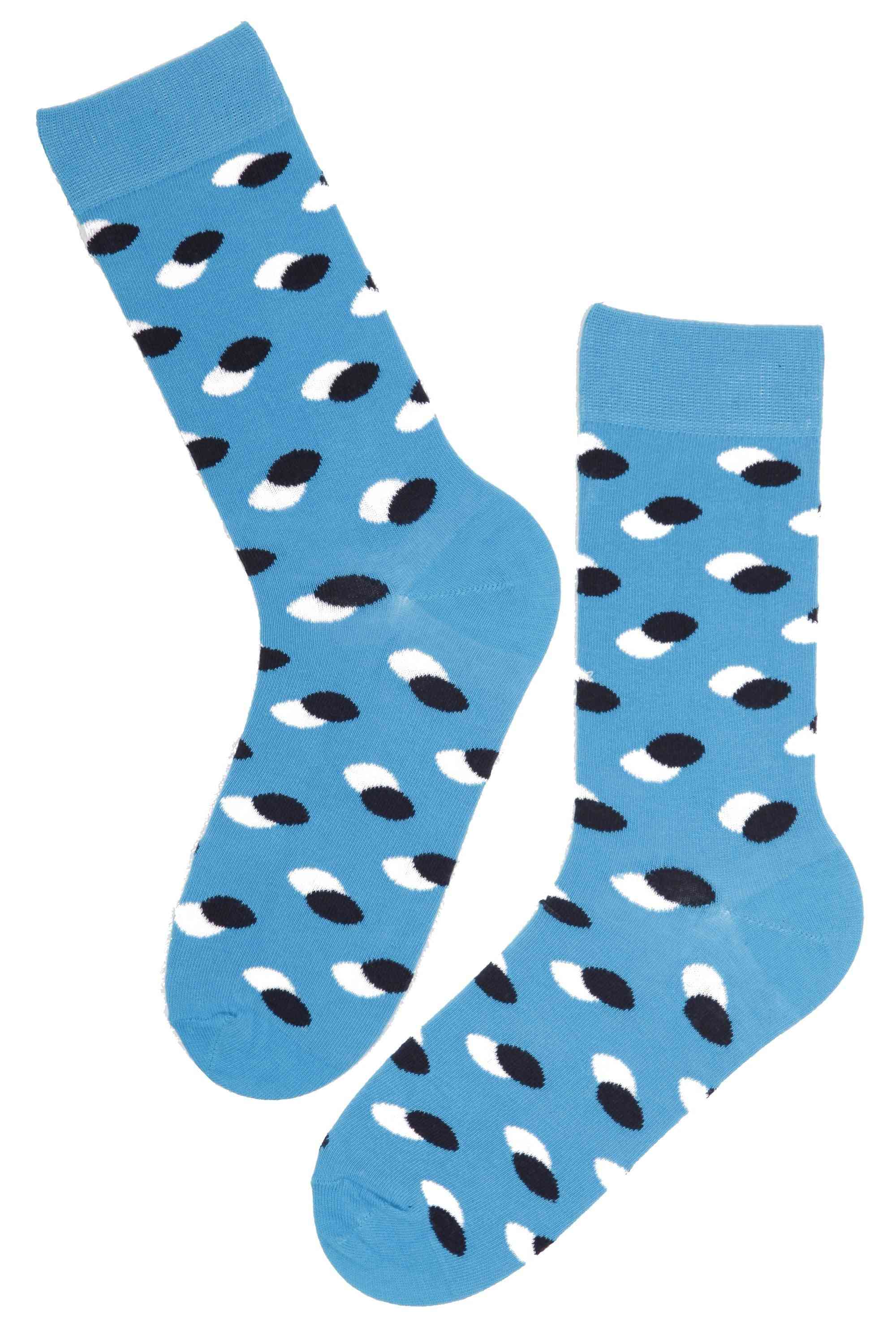 Divertidos calcetines de algodón con estampado de puntos para hombre