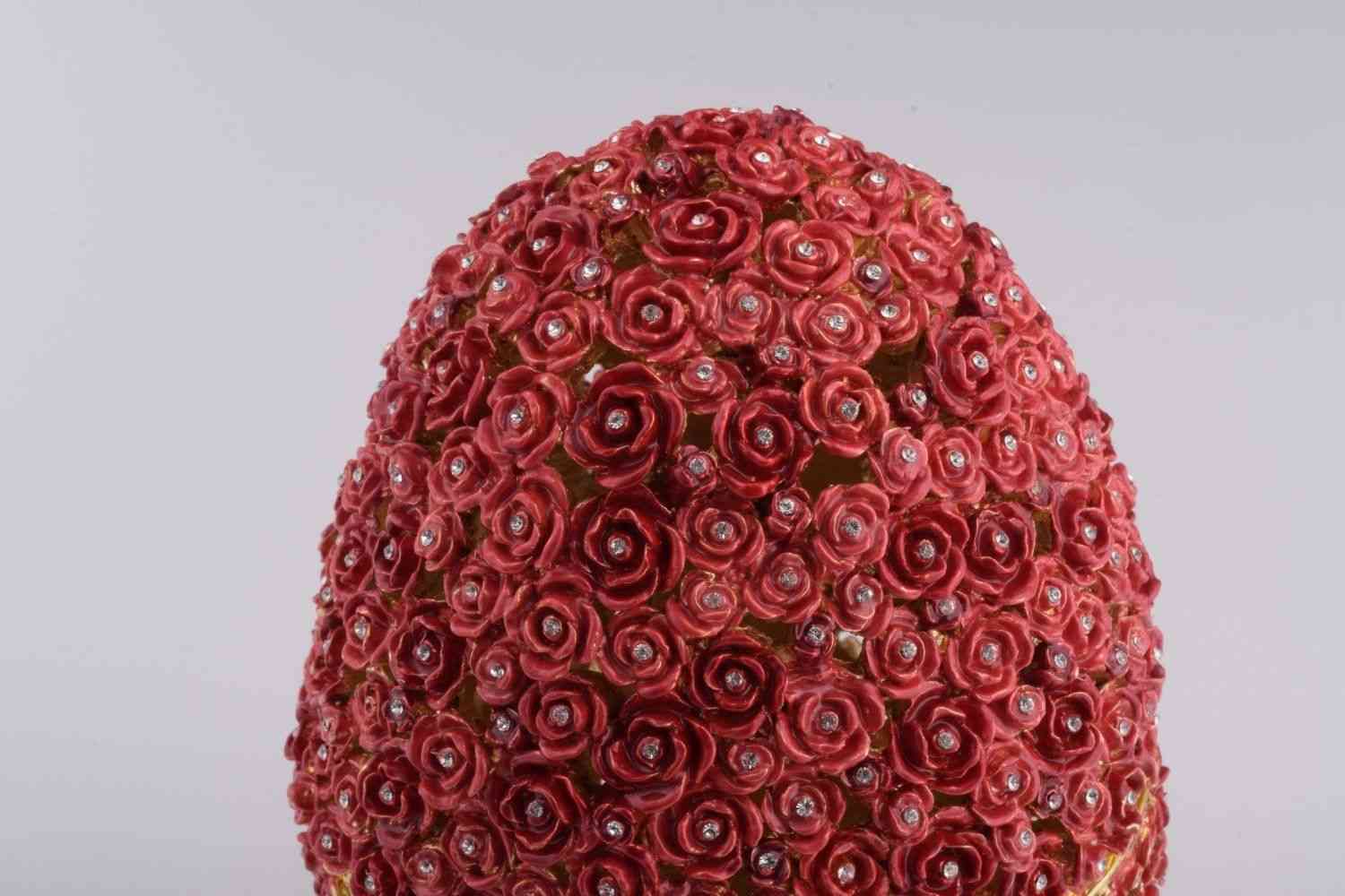Red Flowers Faberge Egg-trinket Box