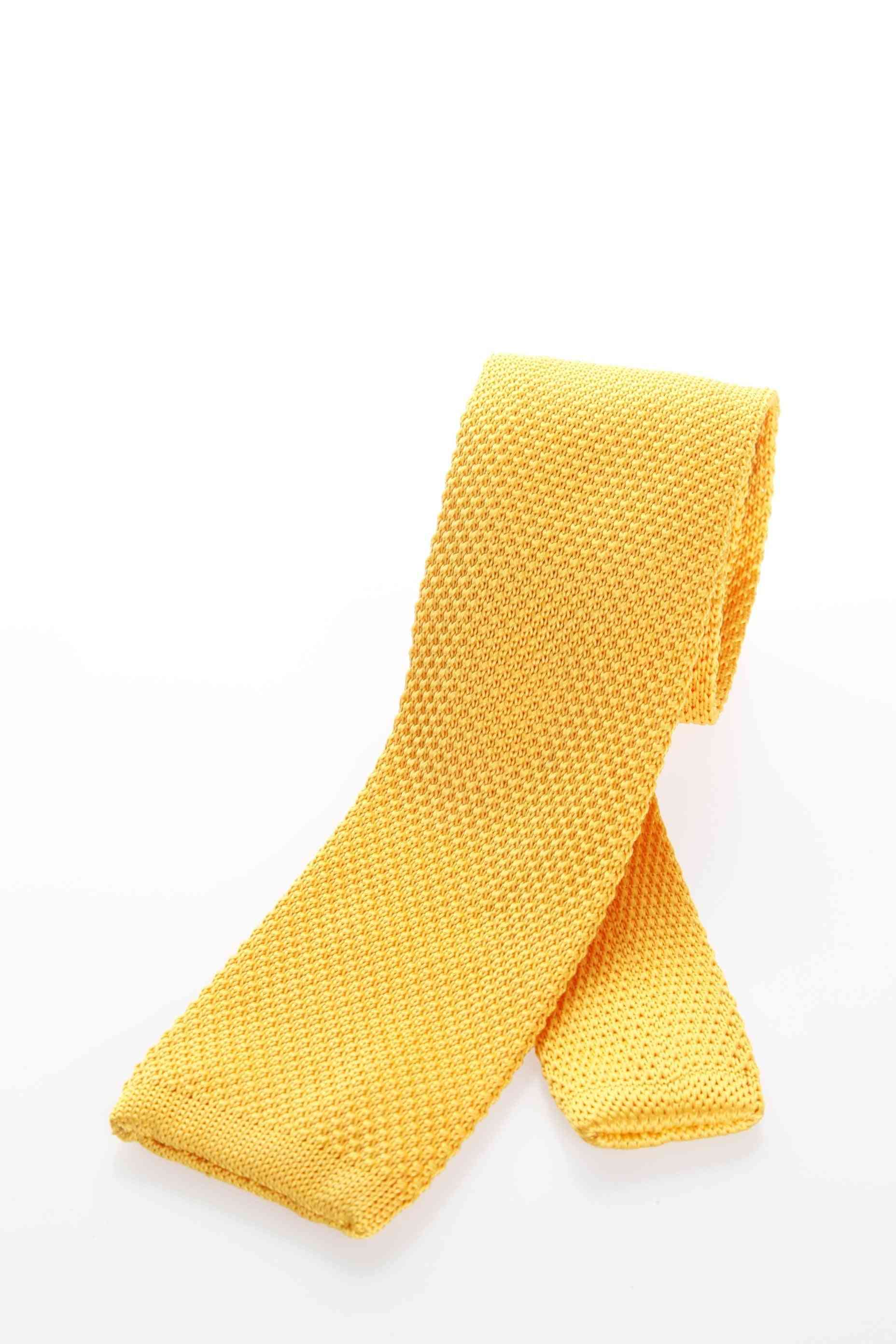 Stylish And Elegant Knitted Yellow Tie