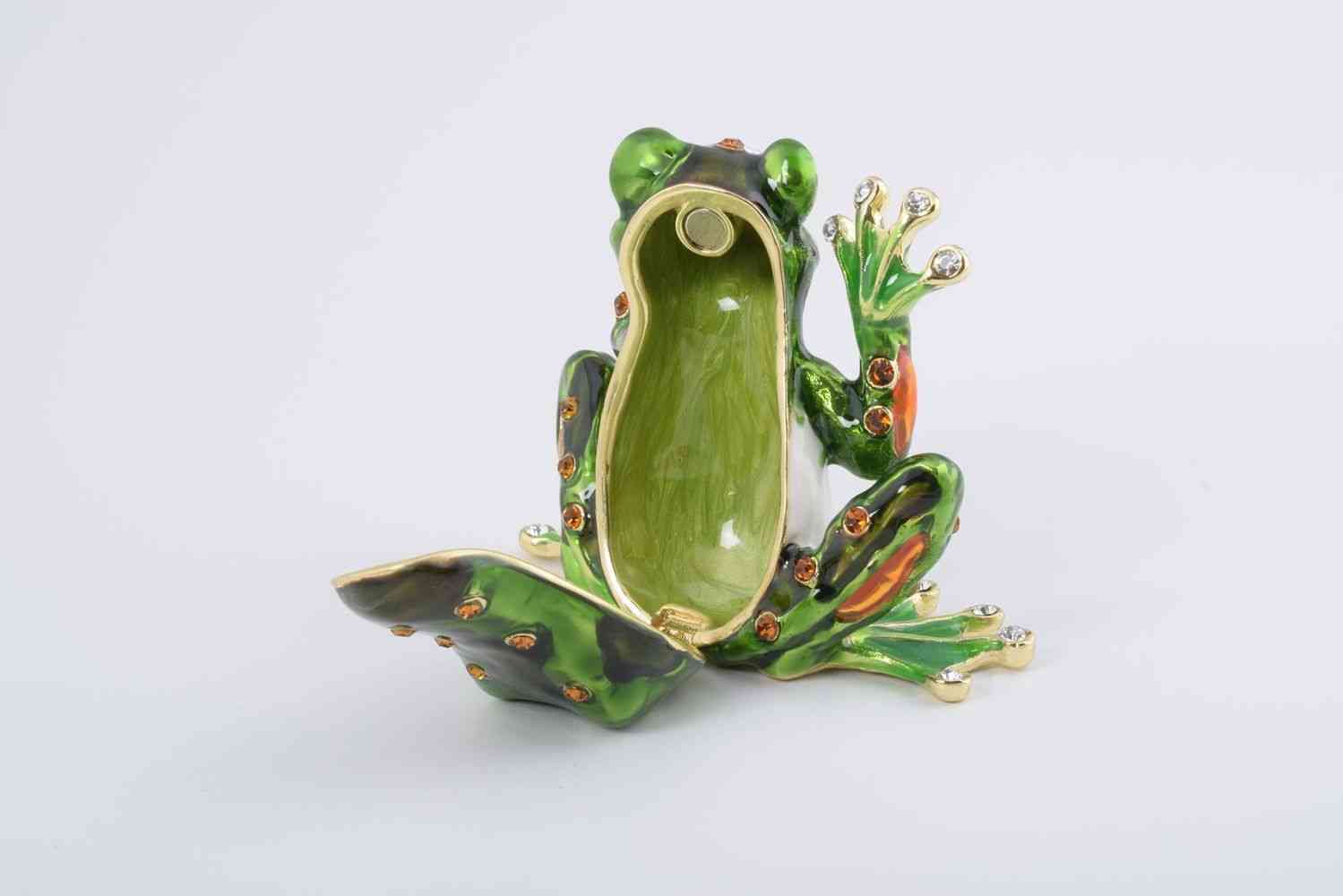 Green Frog Speak No Evil-trinket Box