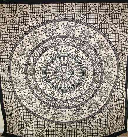 Elephant Chakra Mandala Artwork Tapestry