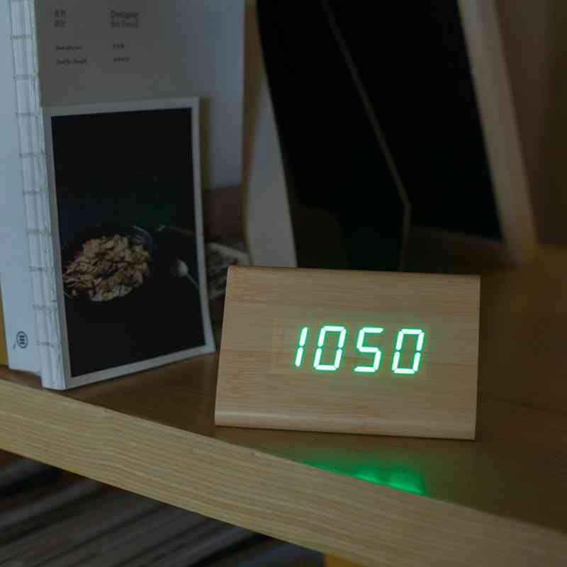 Bamboo Wood Alarm Clock