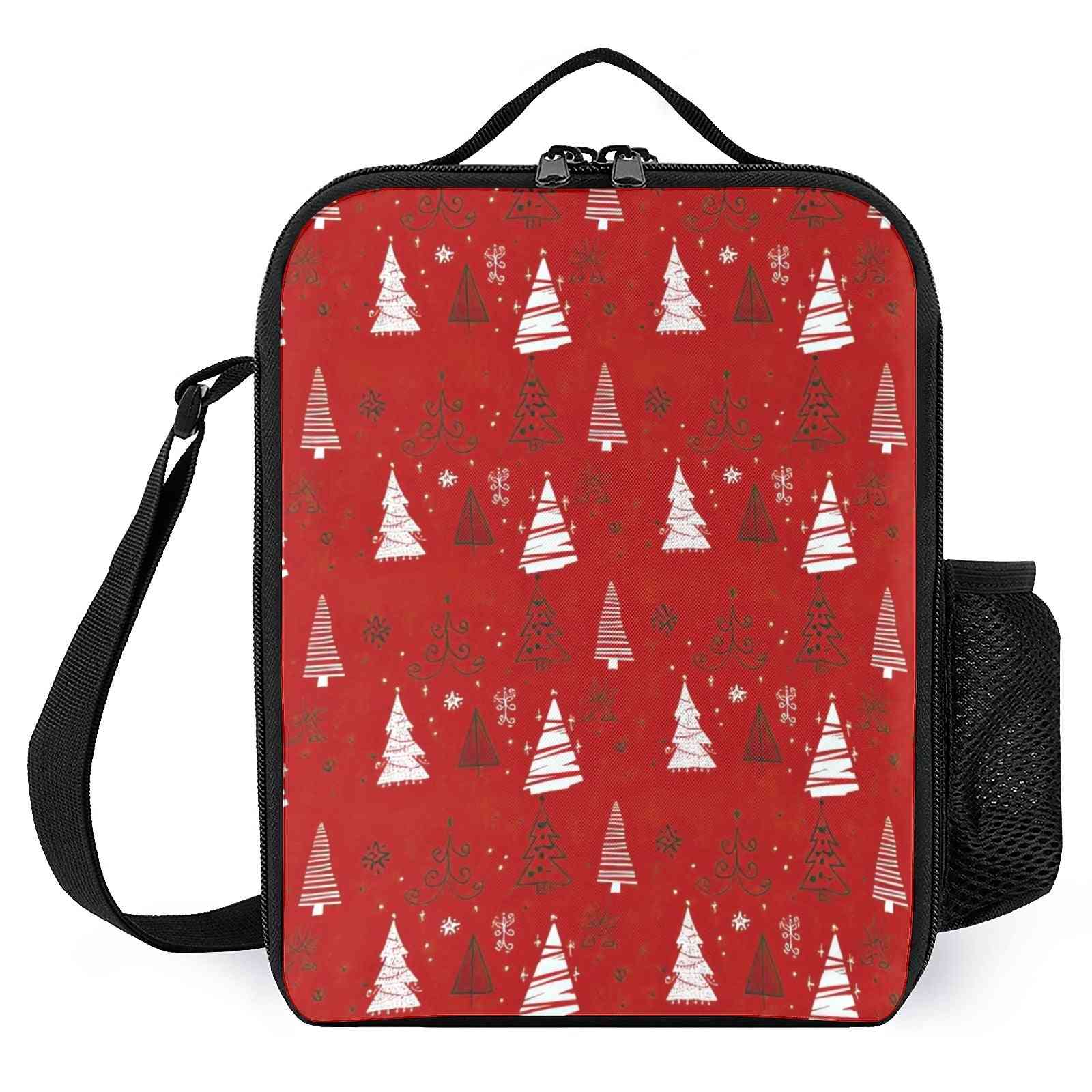 Hand Drawn Christmas Trees Pattern Printed Lunch Bags