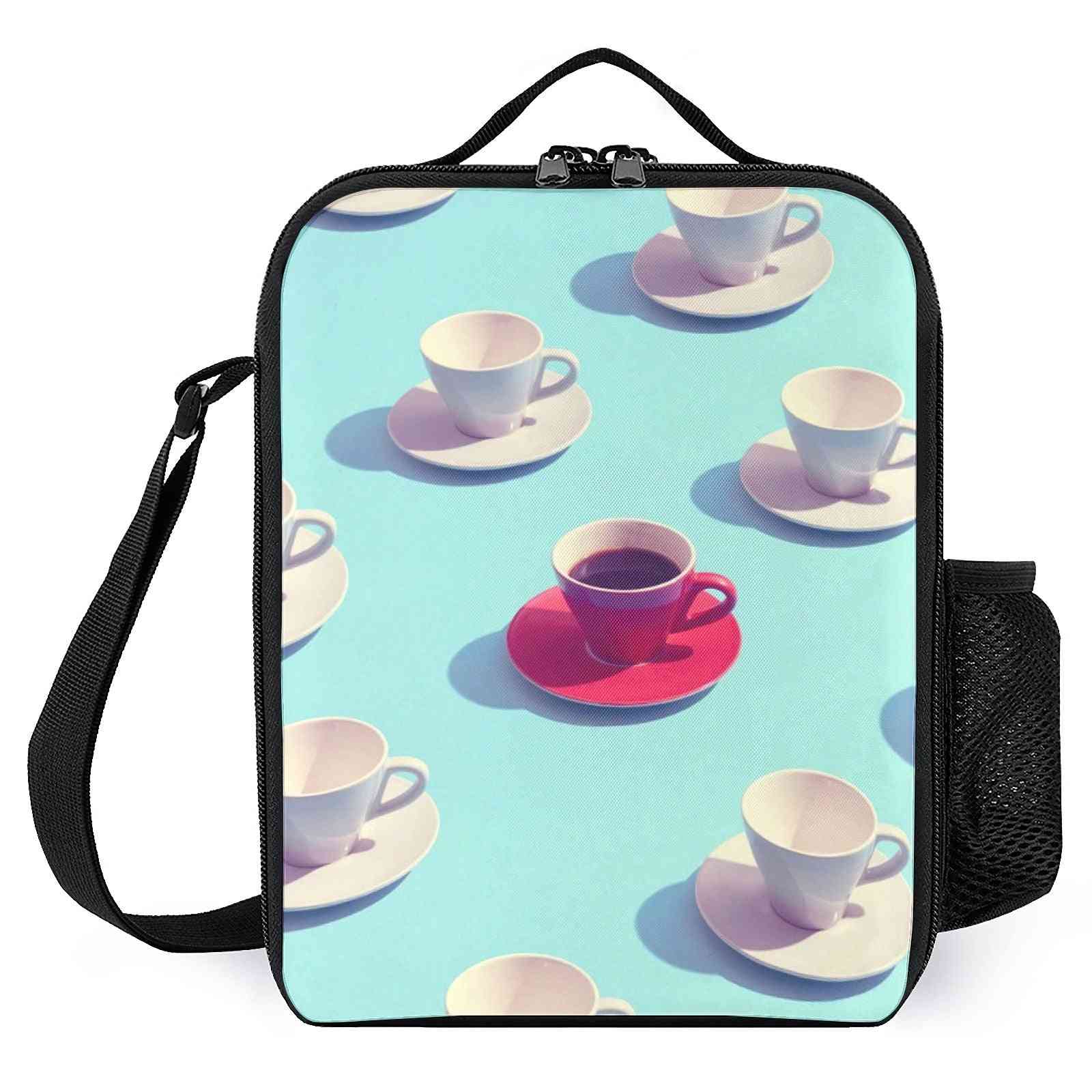Pop Art Coffee Cups Printed Lunch Bags