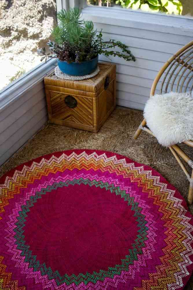 Sunburst Round Mat, Seagrass Woven Rug - Home Accent Decorative