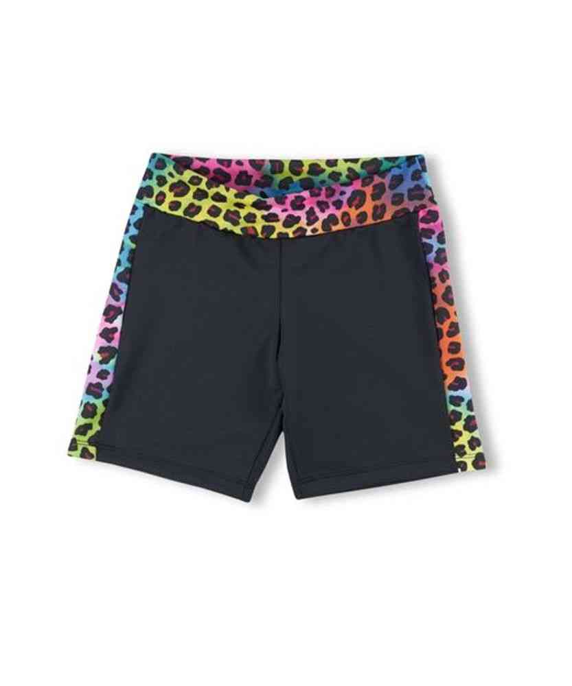 Rainbow Leopard Pattern Bike Shorts
