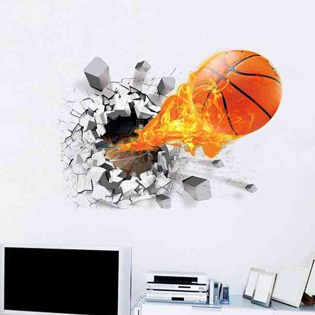 3D-Basketball-Wandaufkleber