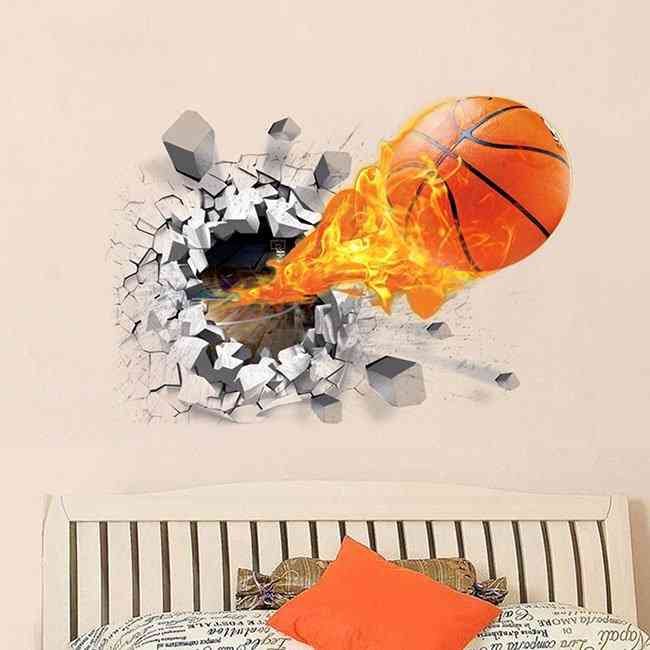 Adesivo murale basket 3d