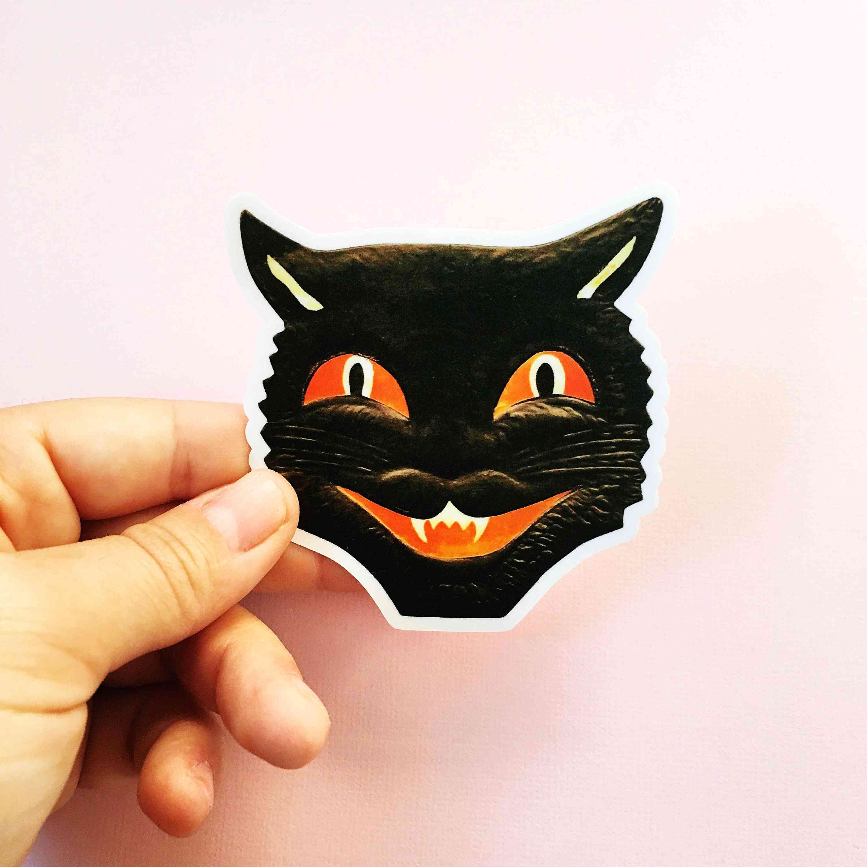 Gato negro - vinilo vintage halloween
