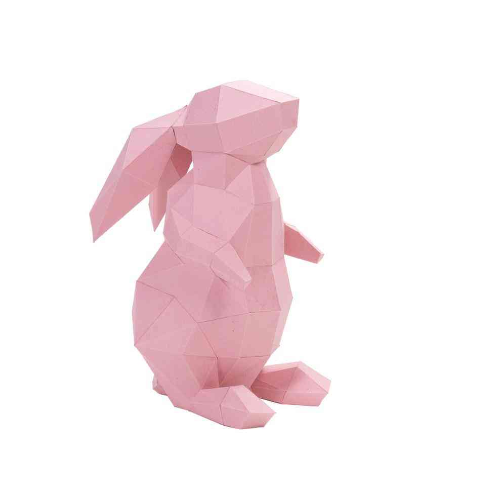 דגם מלאכת נייר בצורת ארנב תלת מימד