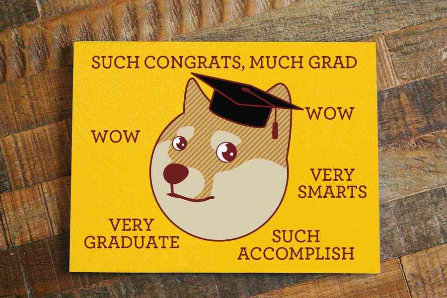 „Takové gratulace, hodně grad!“ - karta doge meme