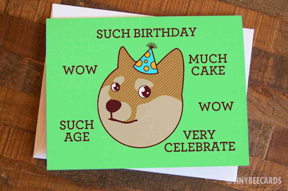 Hauska koiran meme syntymäpäivä kortti