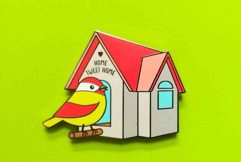Home Tweet Home!-cute Bird Hard Enamel Pin