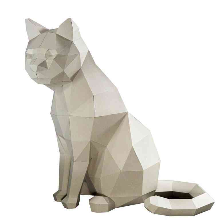 3D papír kézműves macska modell
