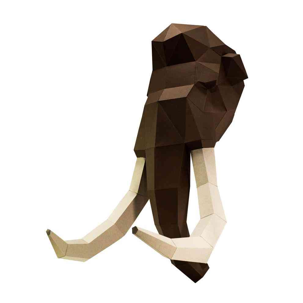 Cap de mamut artă de perete-ambarcațiuni de hârtie 3d