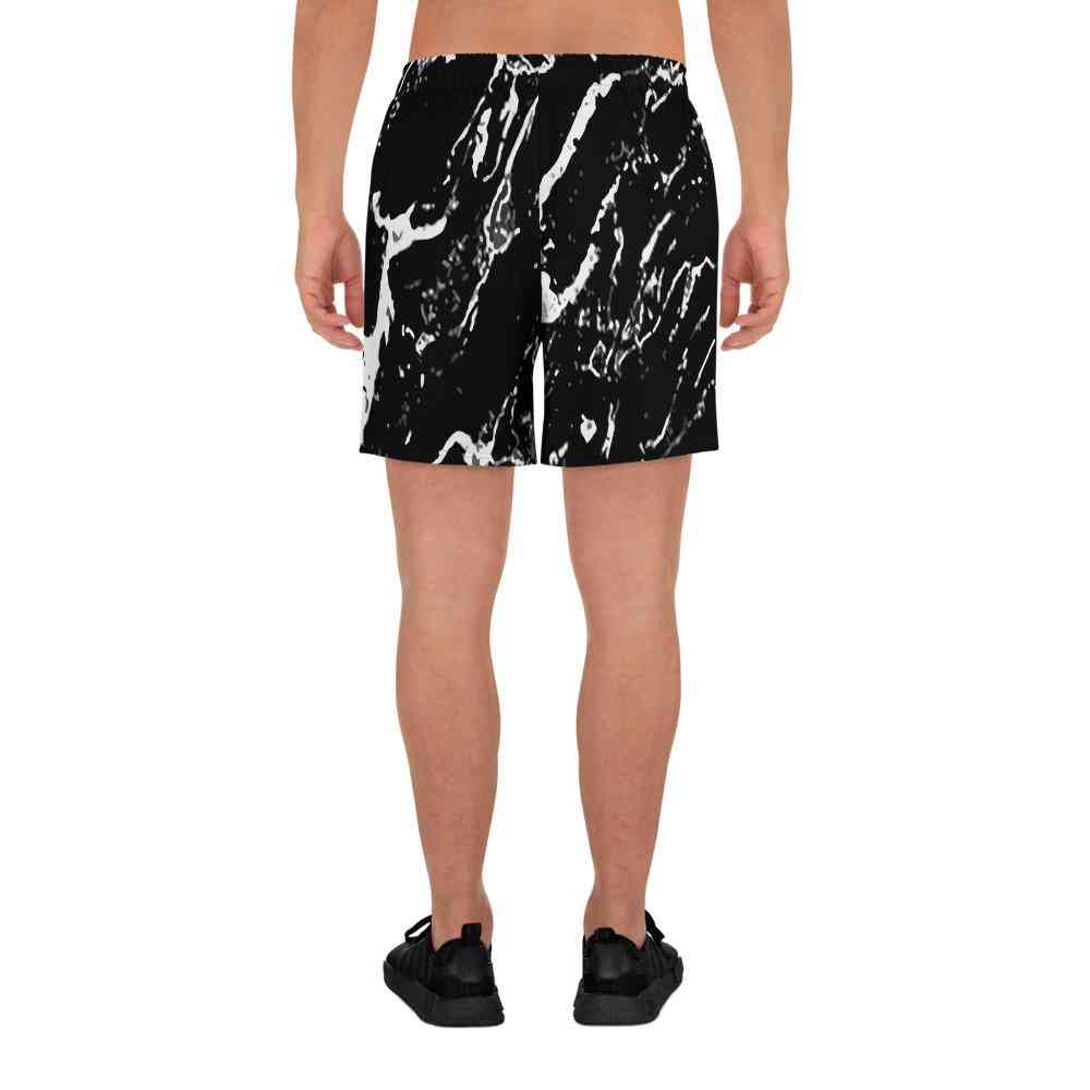 Svart marmor, atletiska shorts