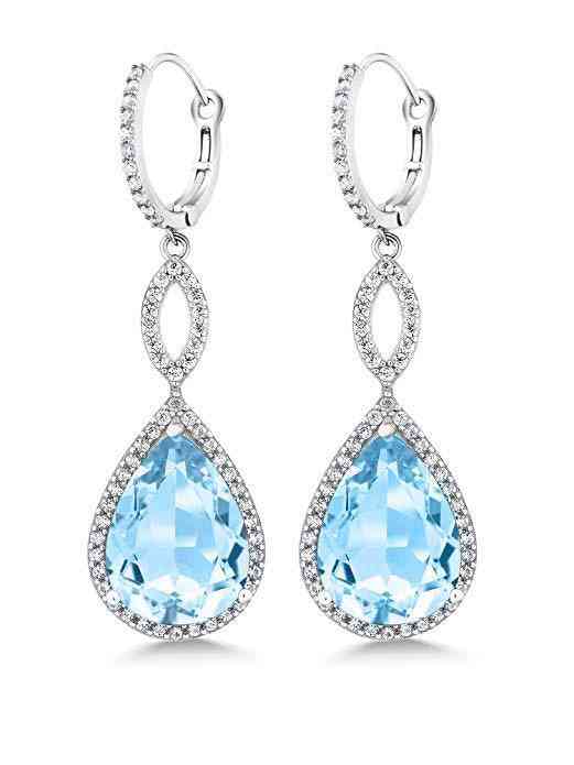 Pear Cut Gemstone Infinity Drop Earrings