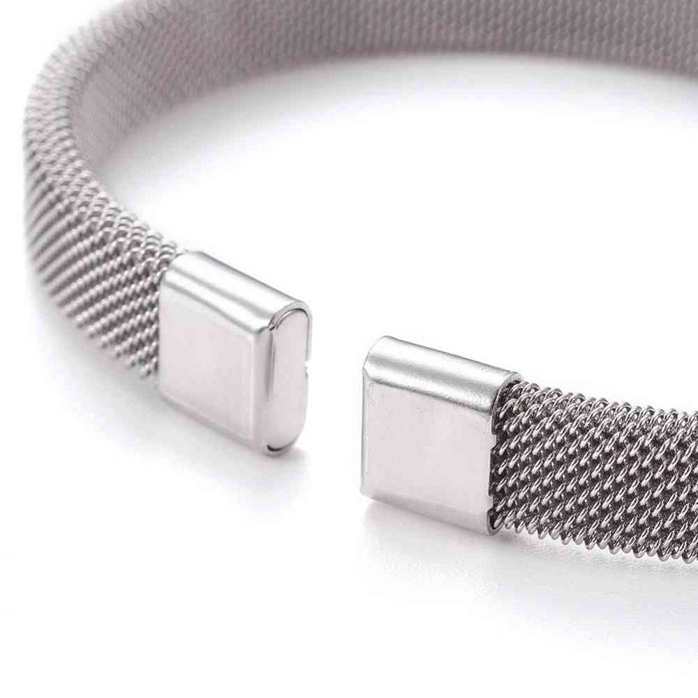 Open Stainless Steel Mesh Bangle Bracelet