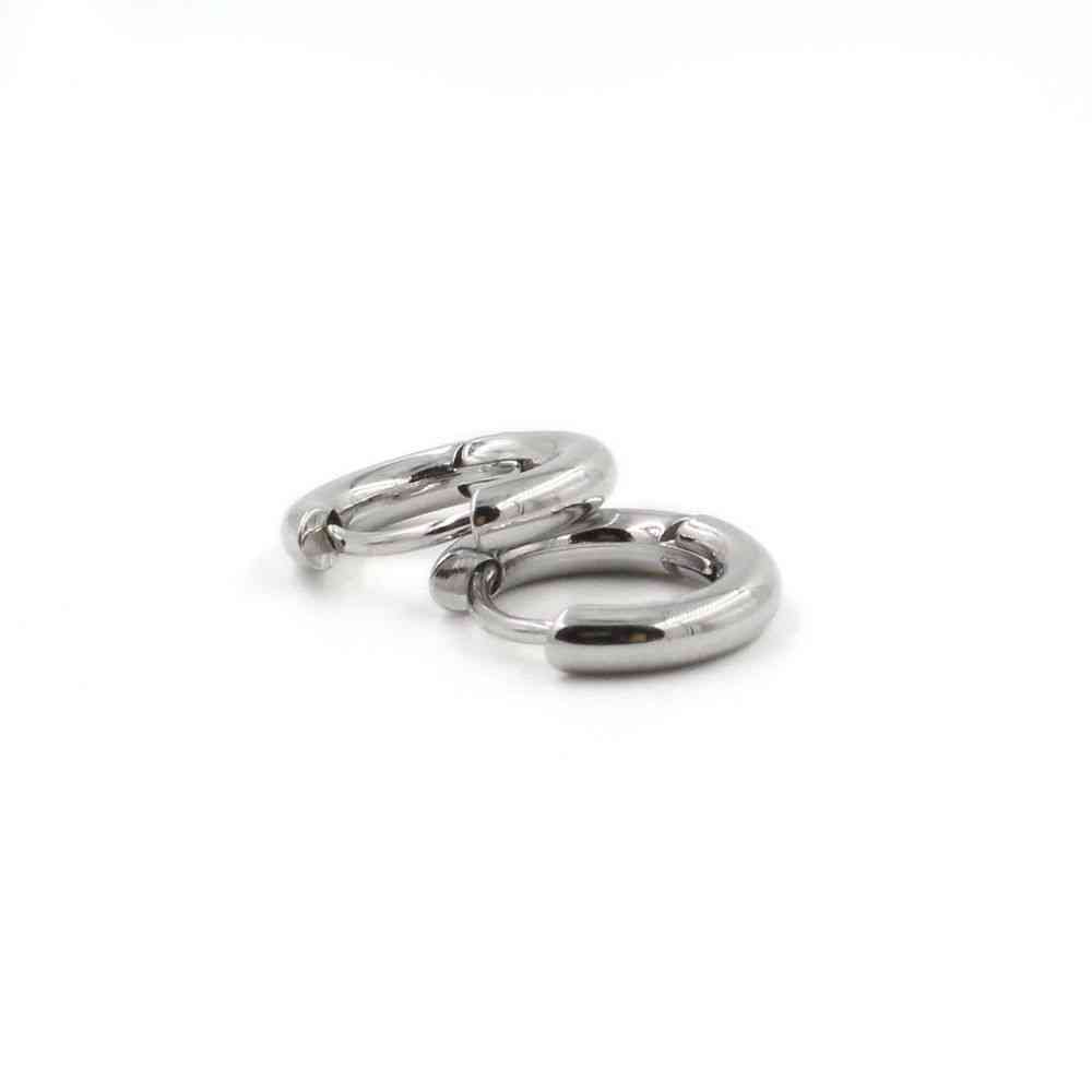 Stainless Steel- Elements Polished, Hoop Earrings