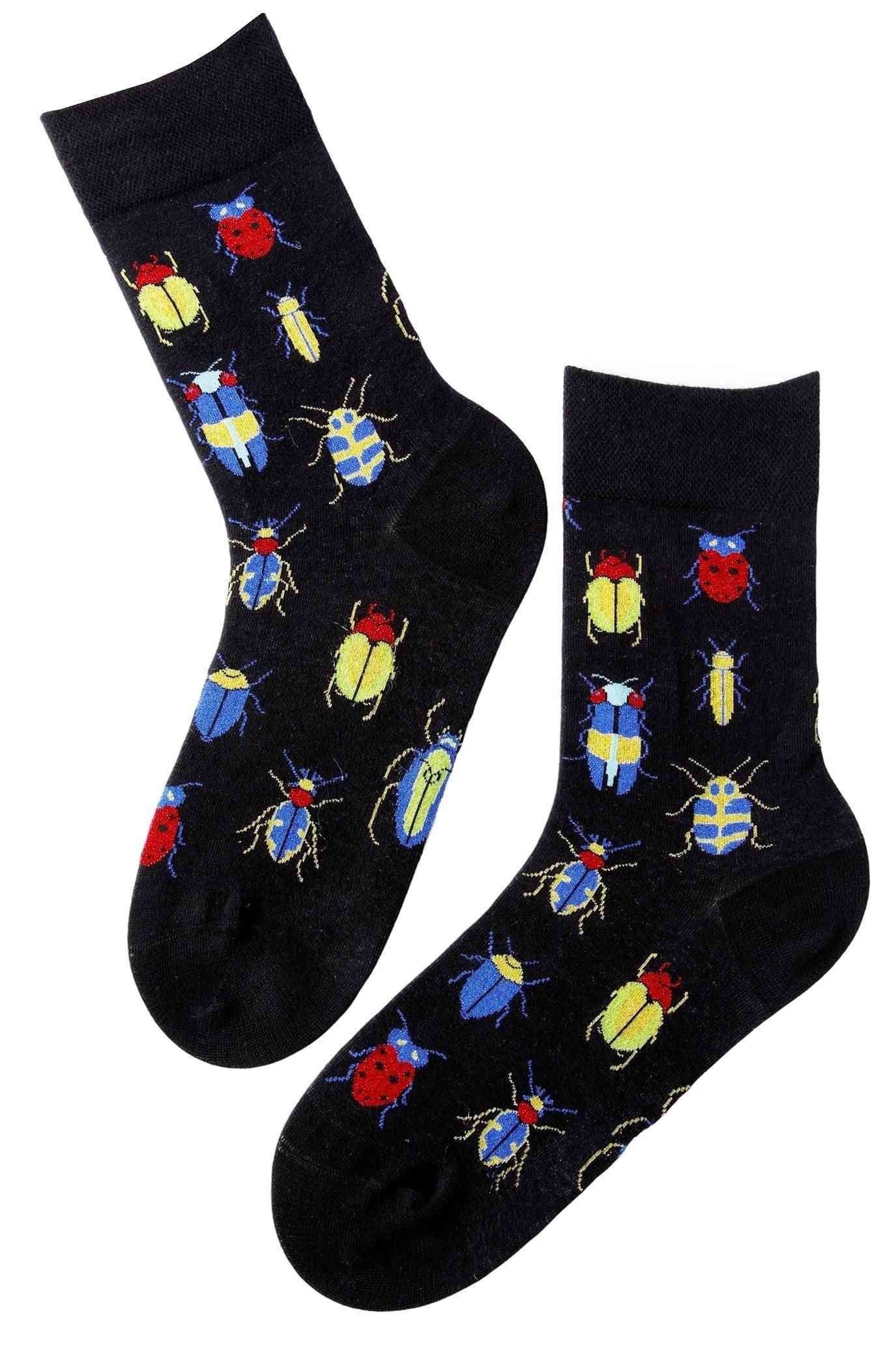 тъкани памучни чорапи с модел на бъгове