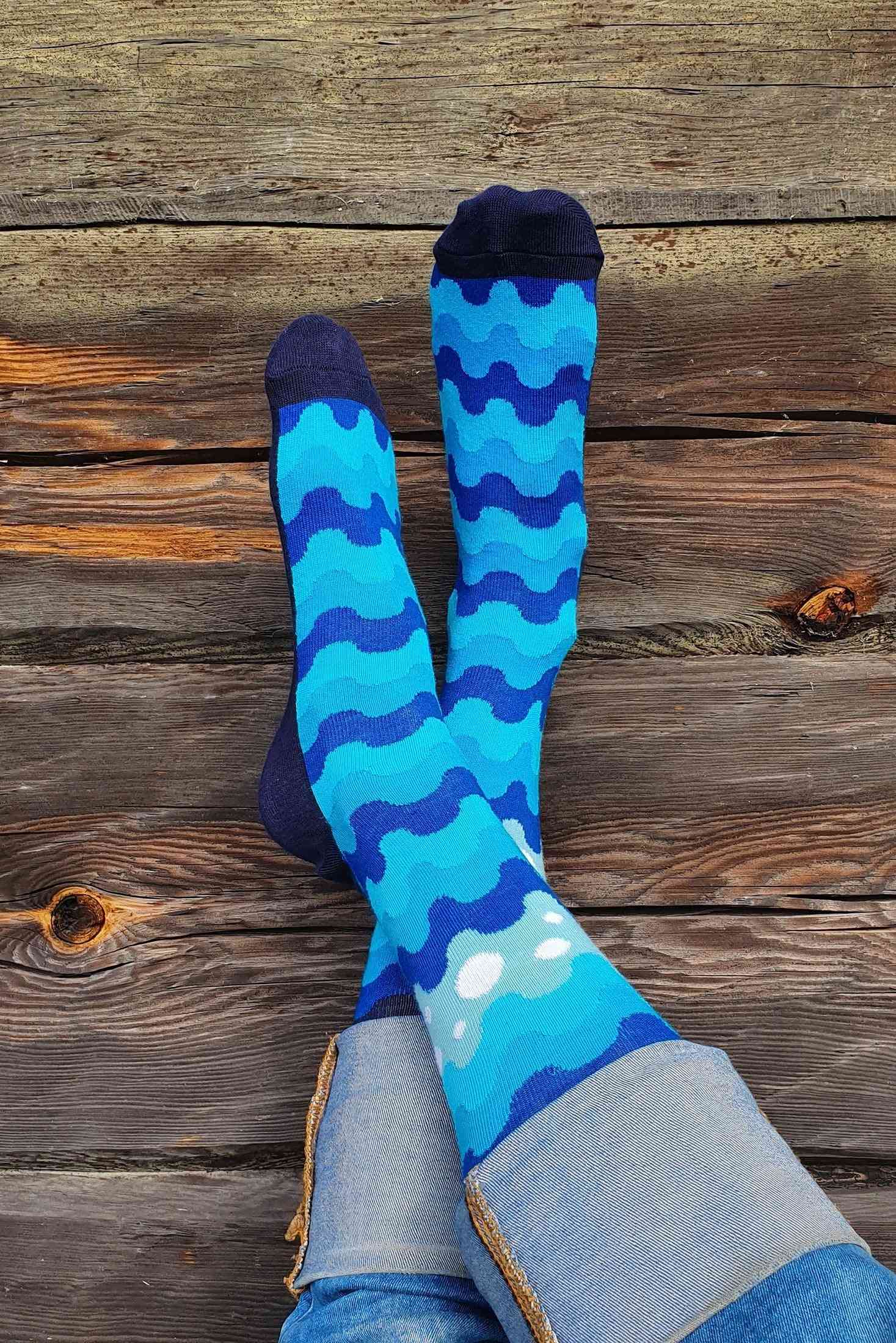 Wave Pattern Cotton Socks