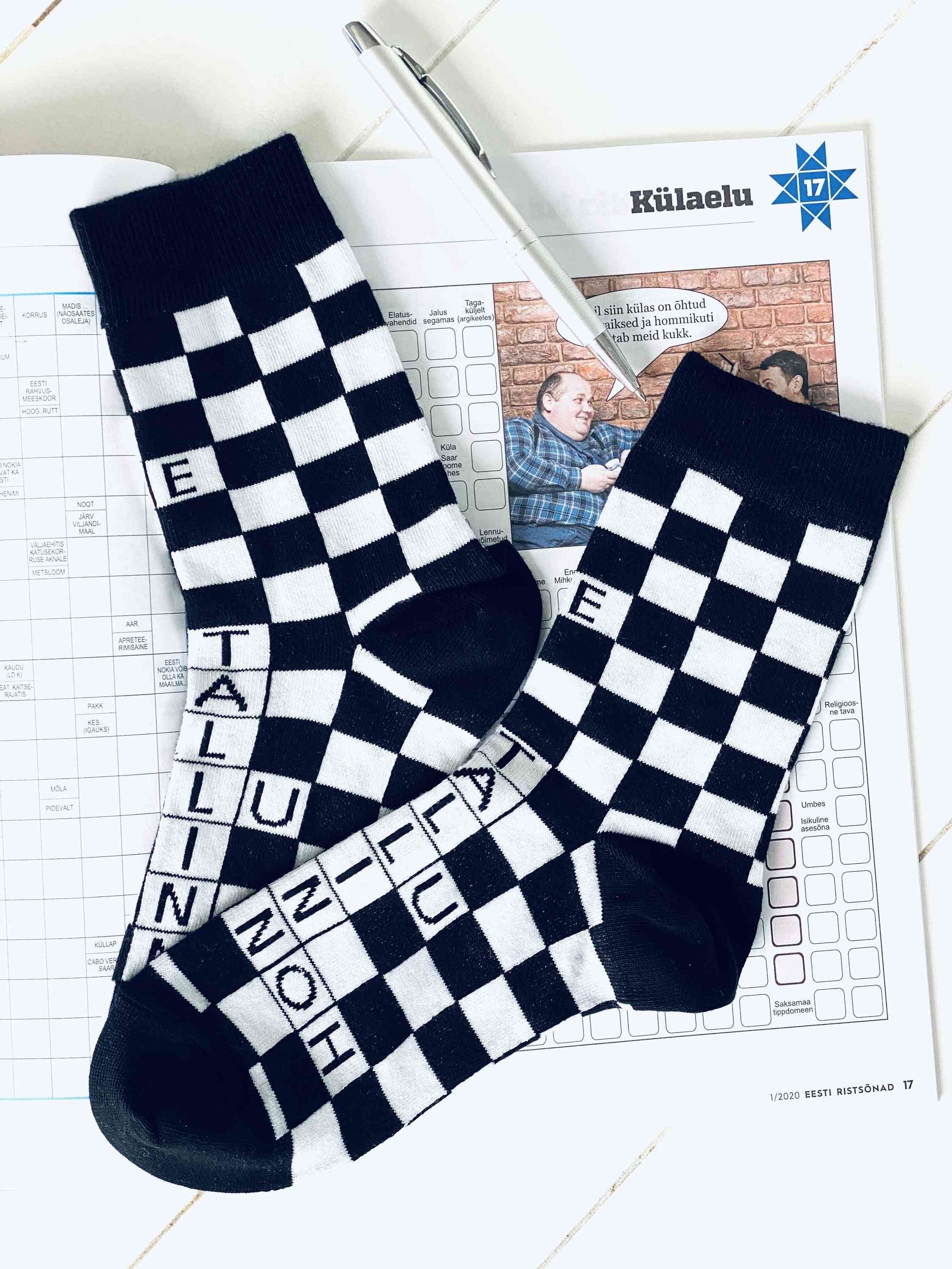 Kruiswoordpuzzels ontwerpen mooie sokken