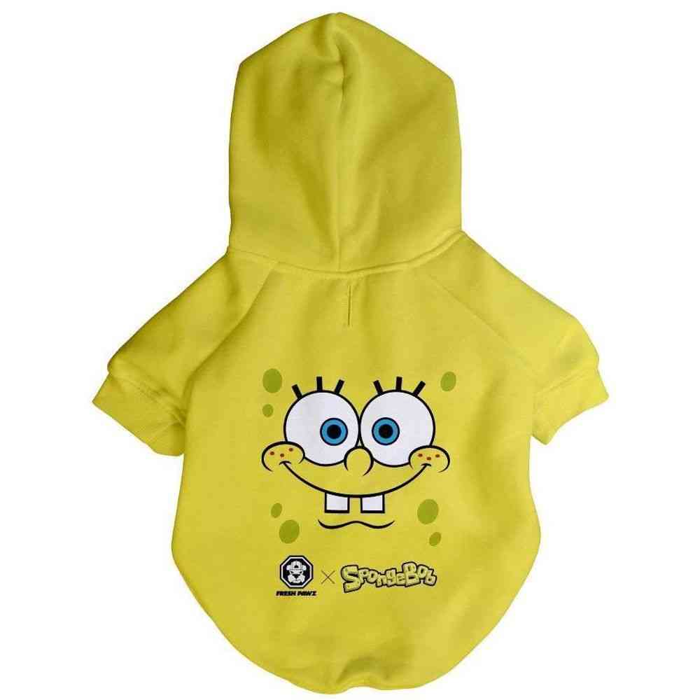 Spongebob X Fresh Pawz - Sb Face Hoodie - Dog Clothing