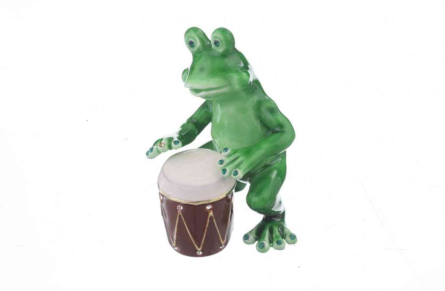 Frog Playing Drums-trinket Box