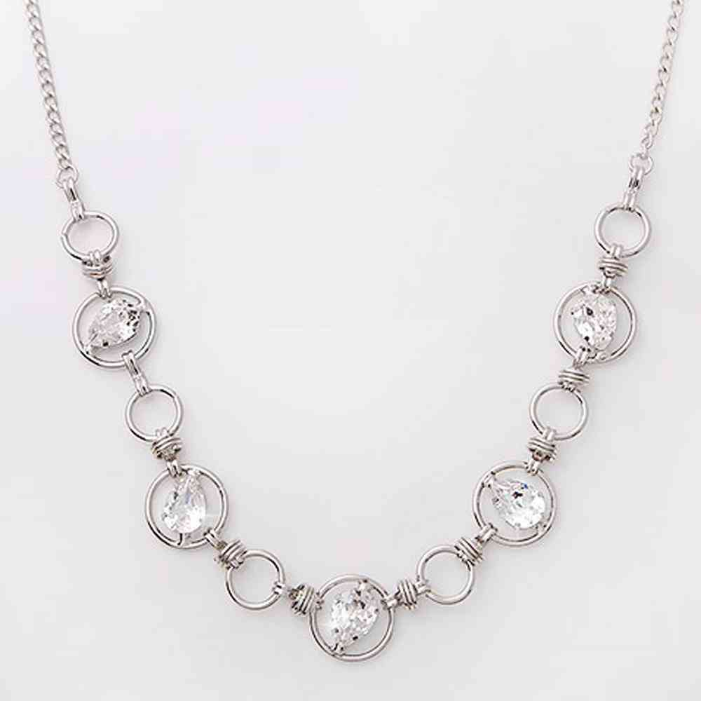 Mika Silver Necklace With Crystals