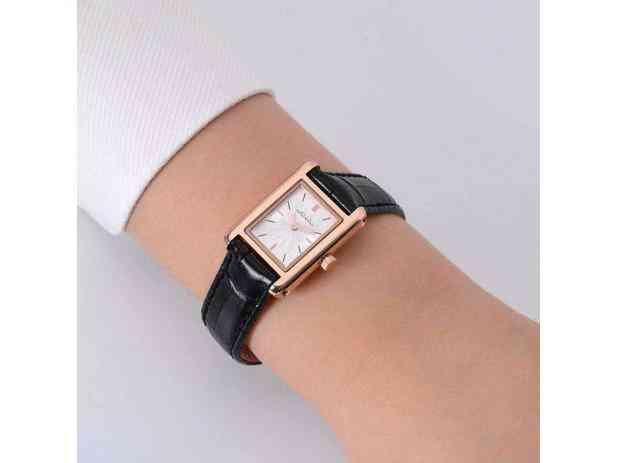 High-quality Butterfly Buckle Strap, Square Design Dial, Wrist Watch