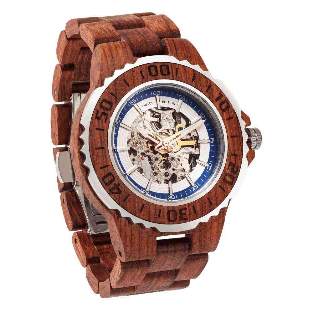 Pánské pravé automatické dřevěné hodinky kosso