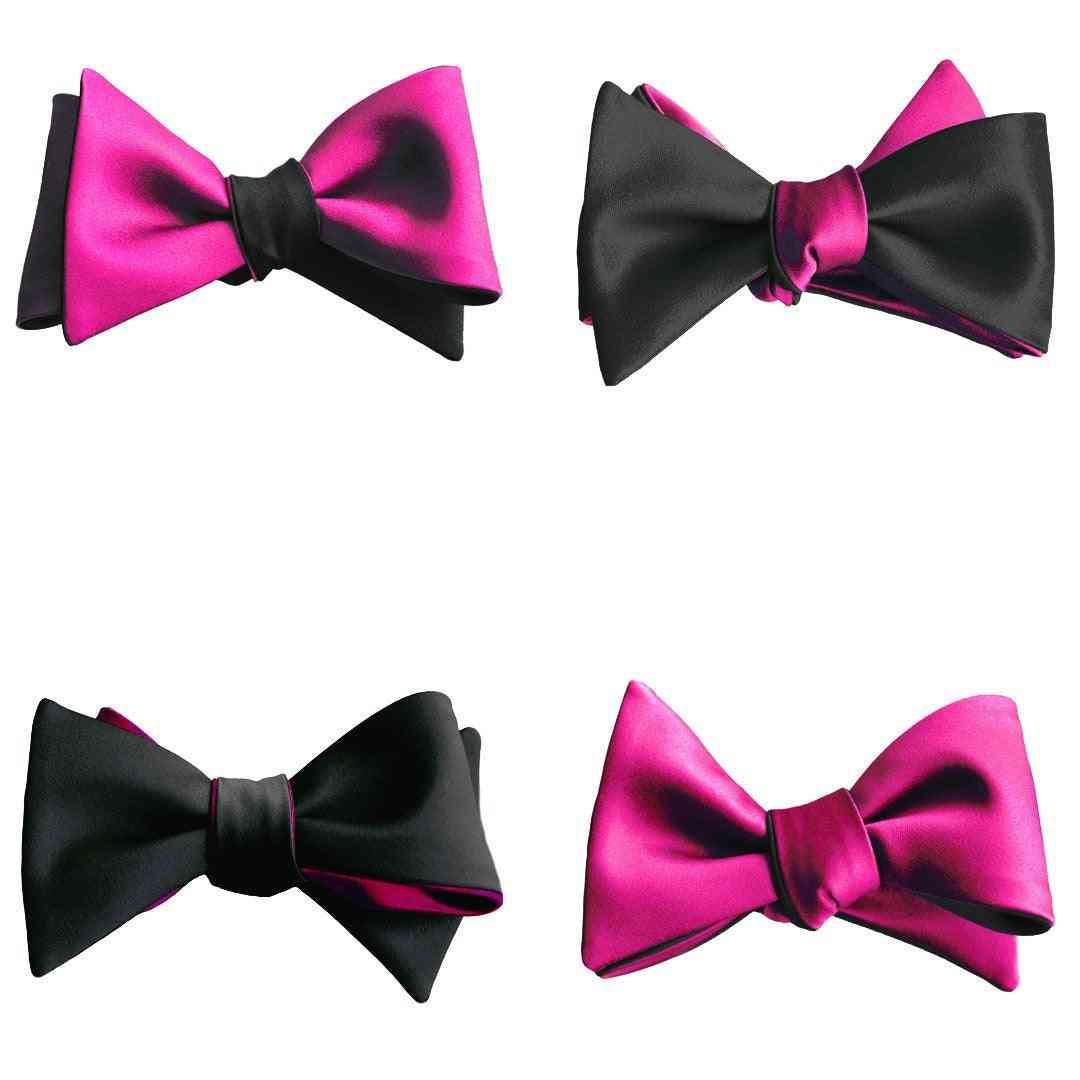 Black & Fuchsia Hot Pink Butterfly Bow Tie