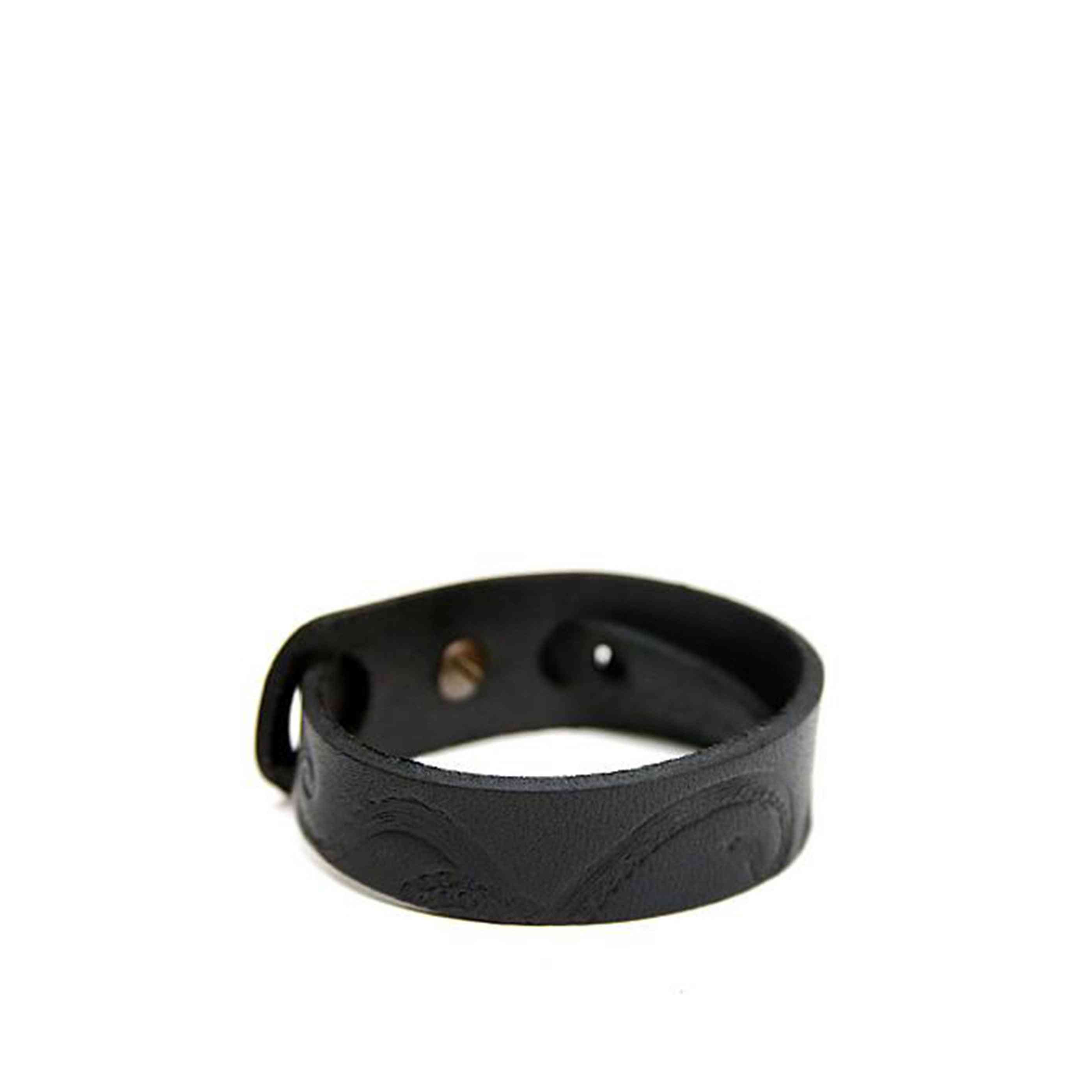 Kraken Leather Bracelet In Black