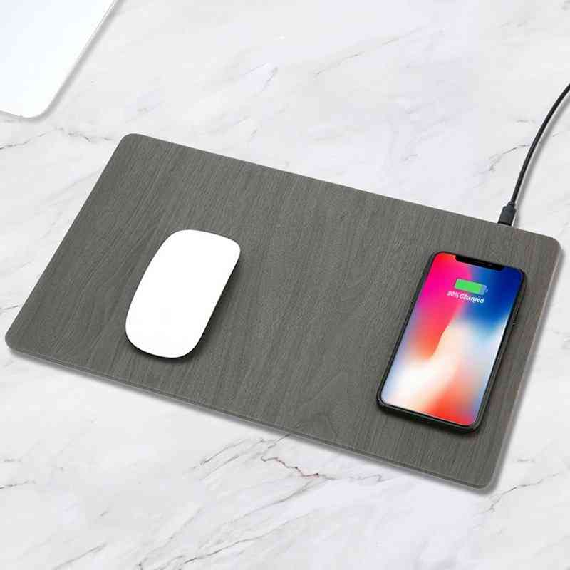 Wood Grain Wireless Charging Mouse Pad