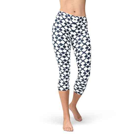 Capri-legging voor dames met geometrische tegelprint