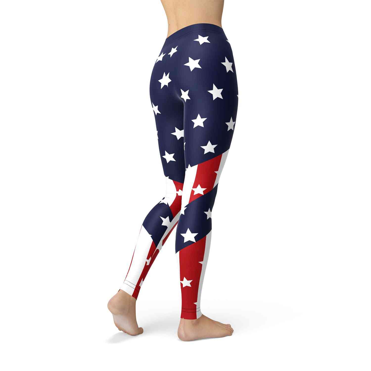 Womens American Flag Printed Leggings