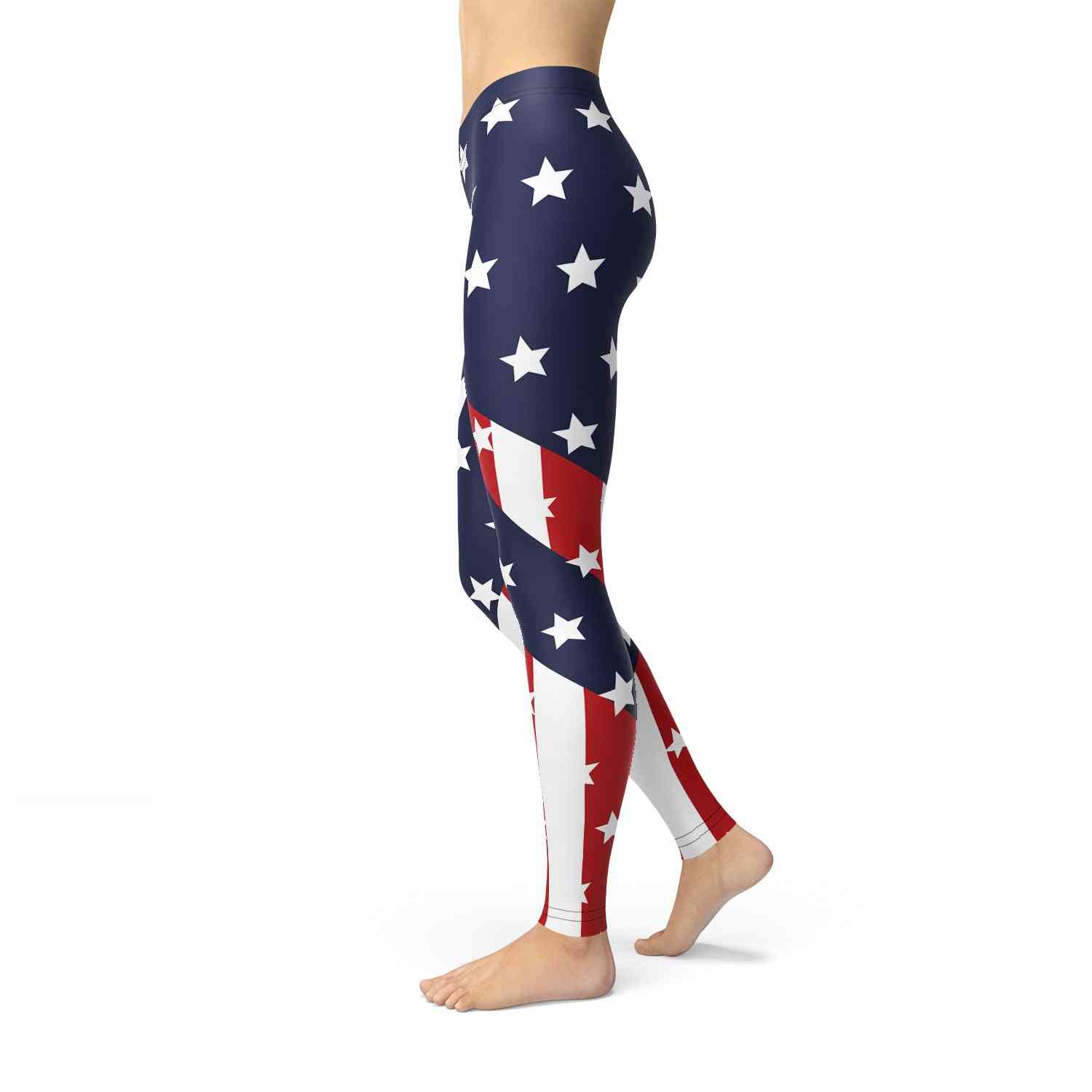 Naisten Amerikan lipun painetut leggingsit