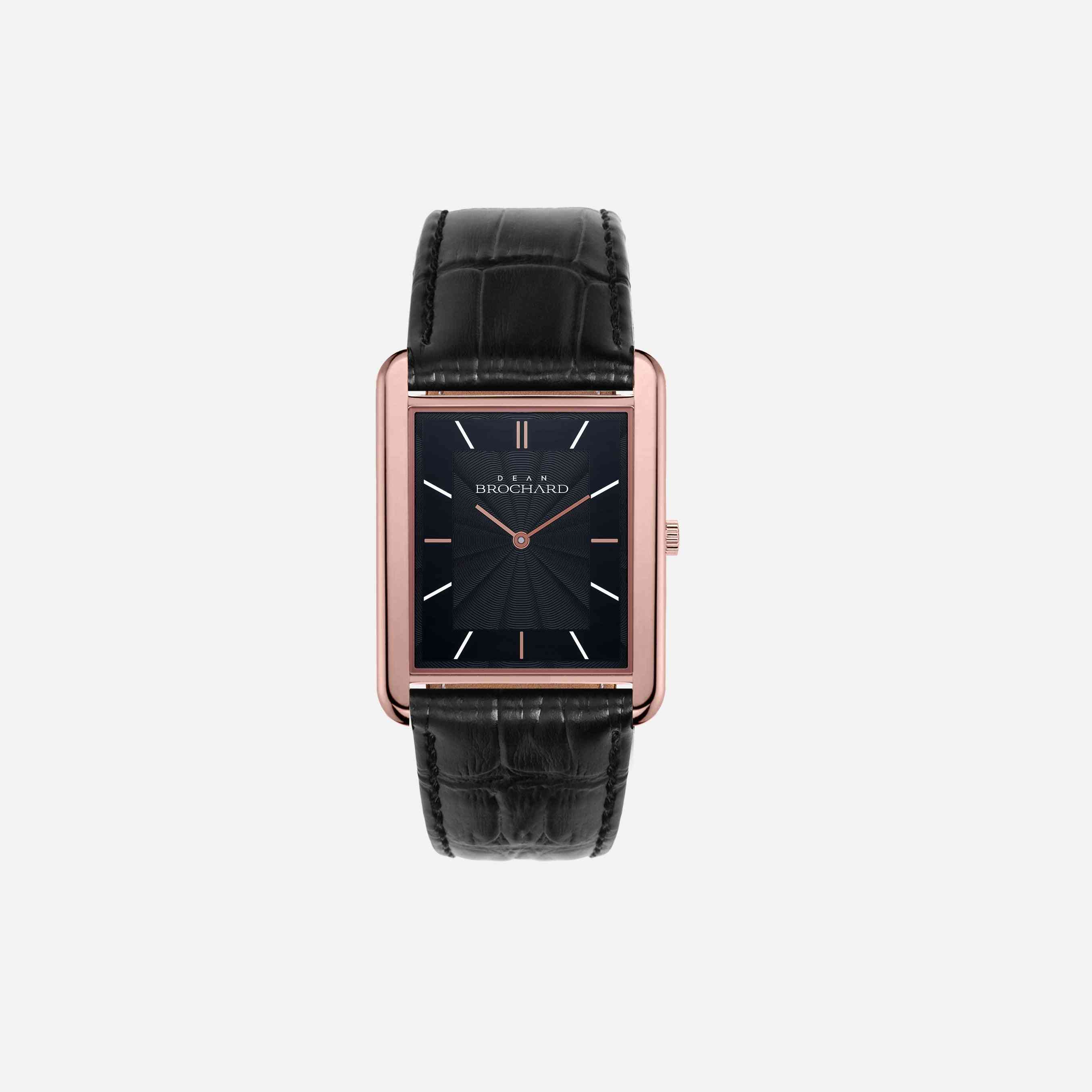 Leather Strap Minimalist Square Shape Dial Wrist Watch