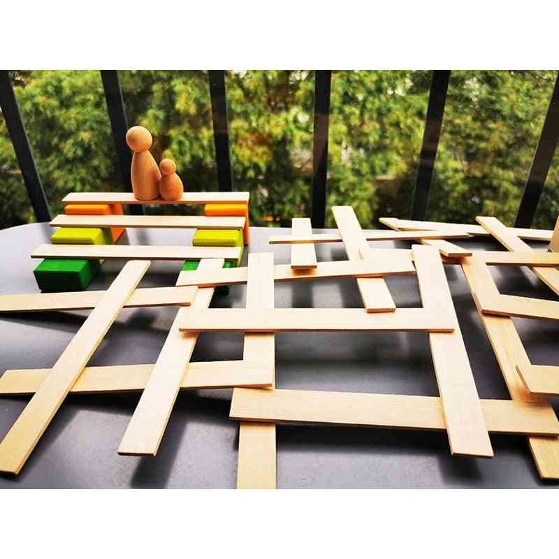 Unpaint Wooden Stacking Strips Creative Toy