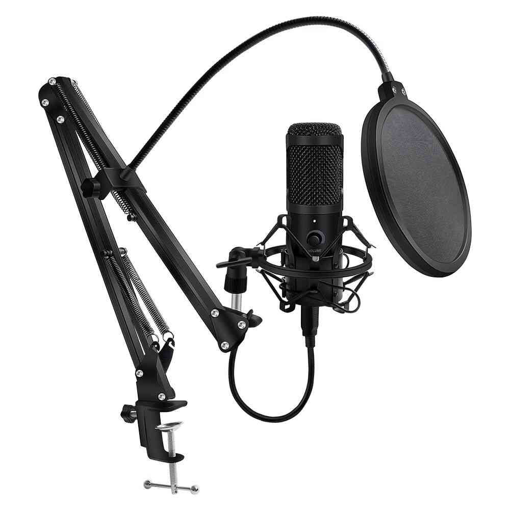 Metal Usb Microphone Condenser Recording D80 Mic With Stand