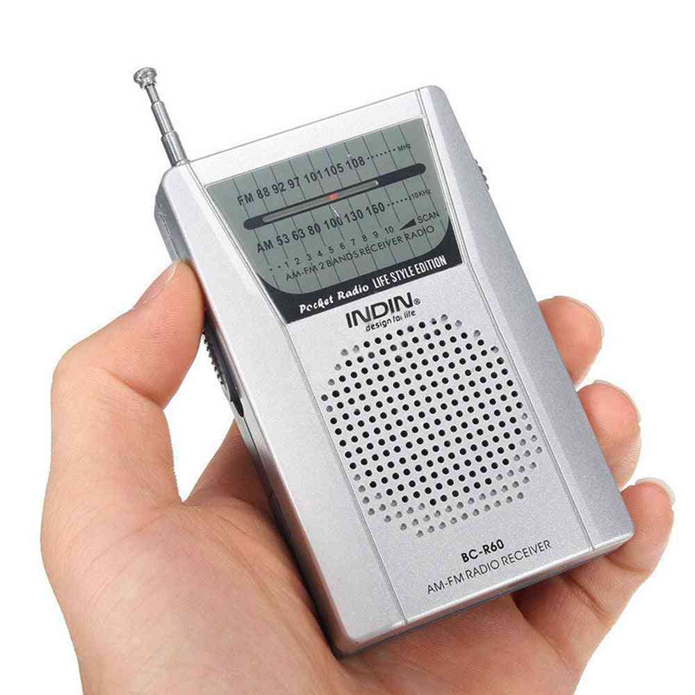Pocket Radio Telescopic Antenna, Mini Am/ Fm 2-band World Receiver