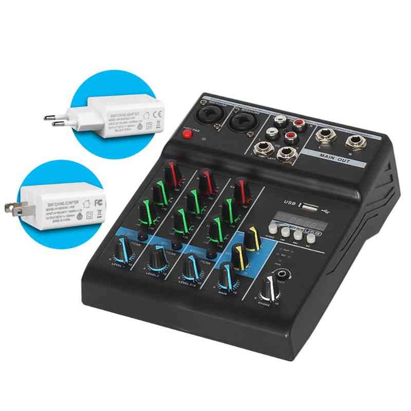 Audio Mixer Channels Bluetooth Sound Mixing Console With Usb Card Effects