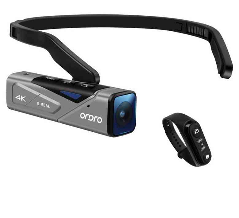 Head Wearable 4k 60fps Video Camera, Hands-free App With Remote Control