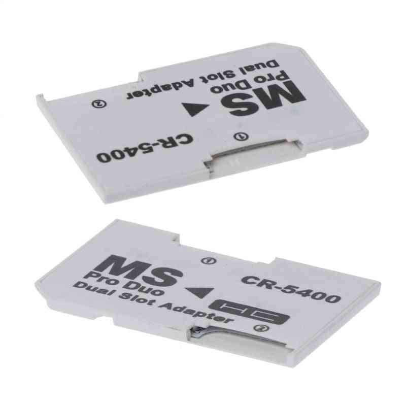 Micro sd tf naar geheugenstick, ms pro duo voor psp-kaart, dubbele 2-slots adapter
