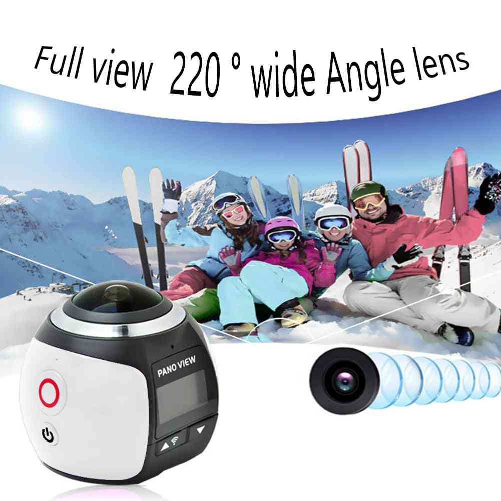 360 degrés panoramique wifi hd caméra extérieure de sport anti-tremblement grand angle