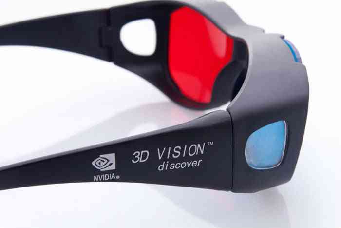 Rosso e blu ciano, occhiali di plastica 3D anaglifi
